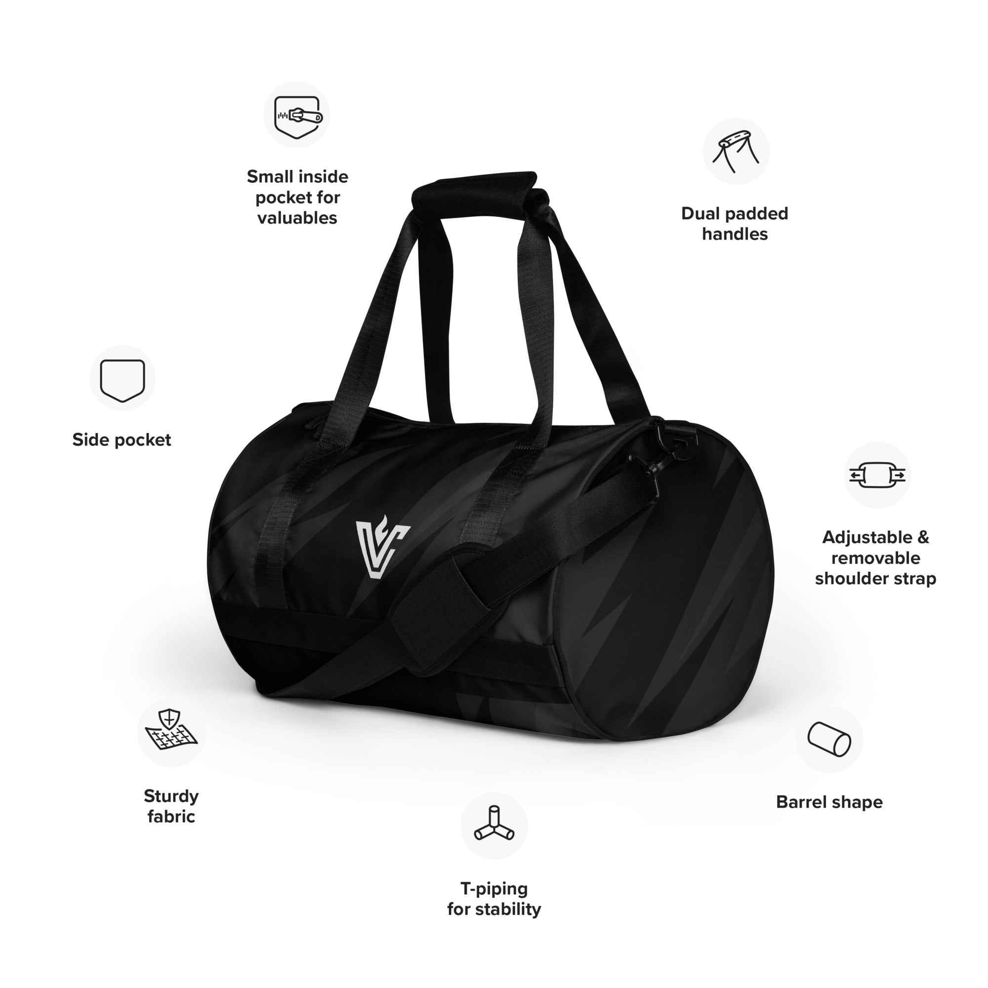 VolCrush White Emblem Gym Bag
