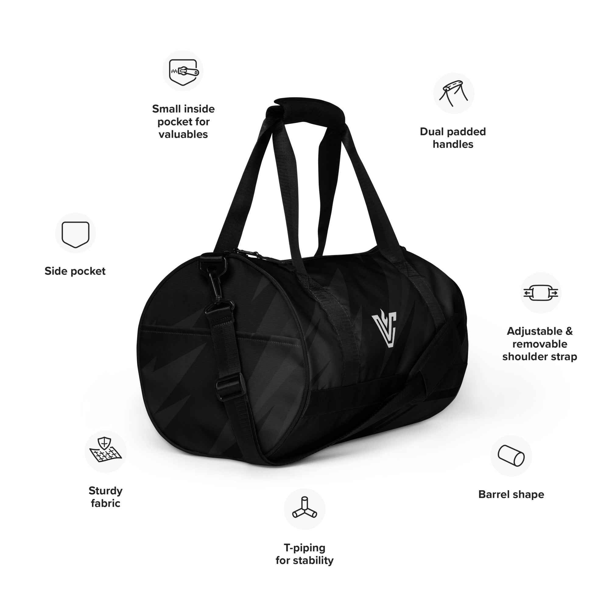 VolCrush White Emblem Gym Bag