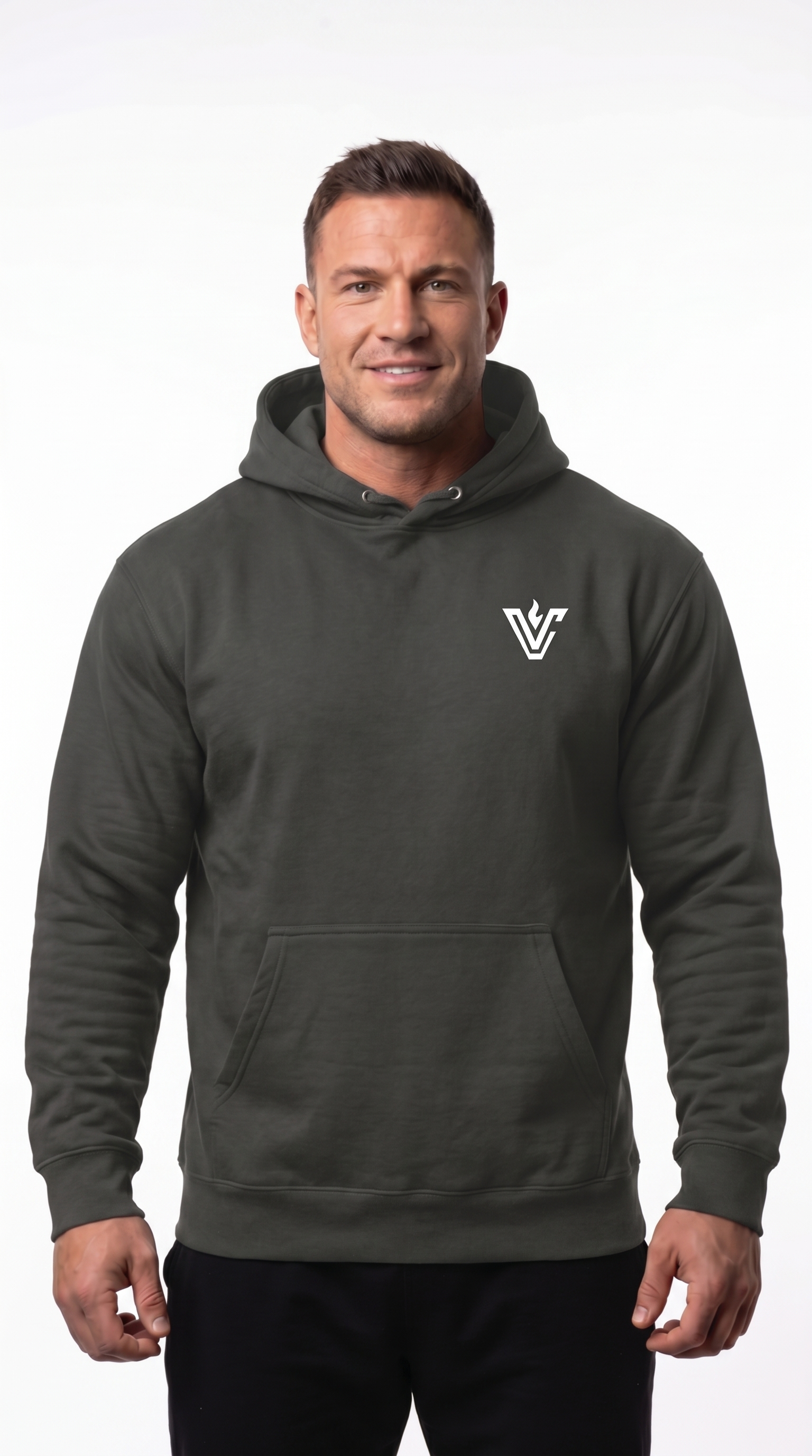 VolCrush White Emblem Hoodie