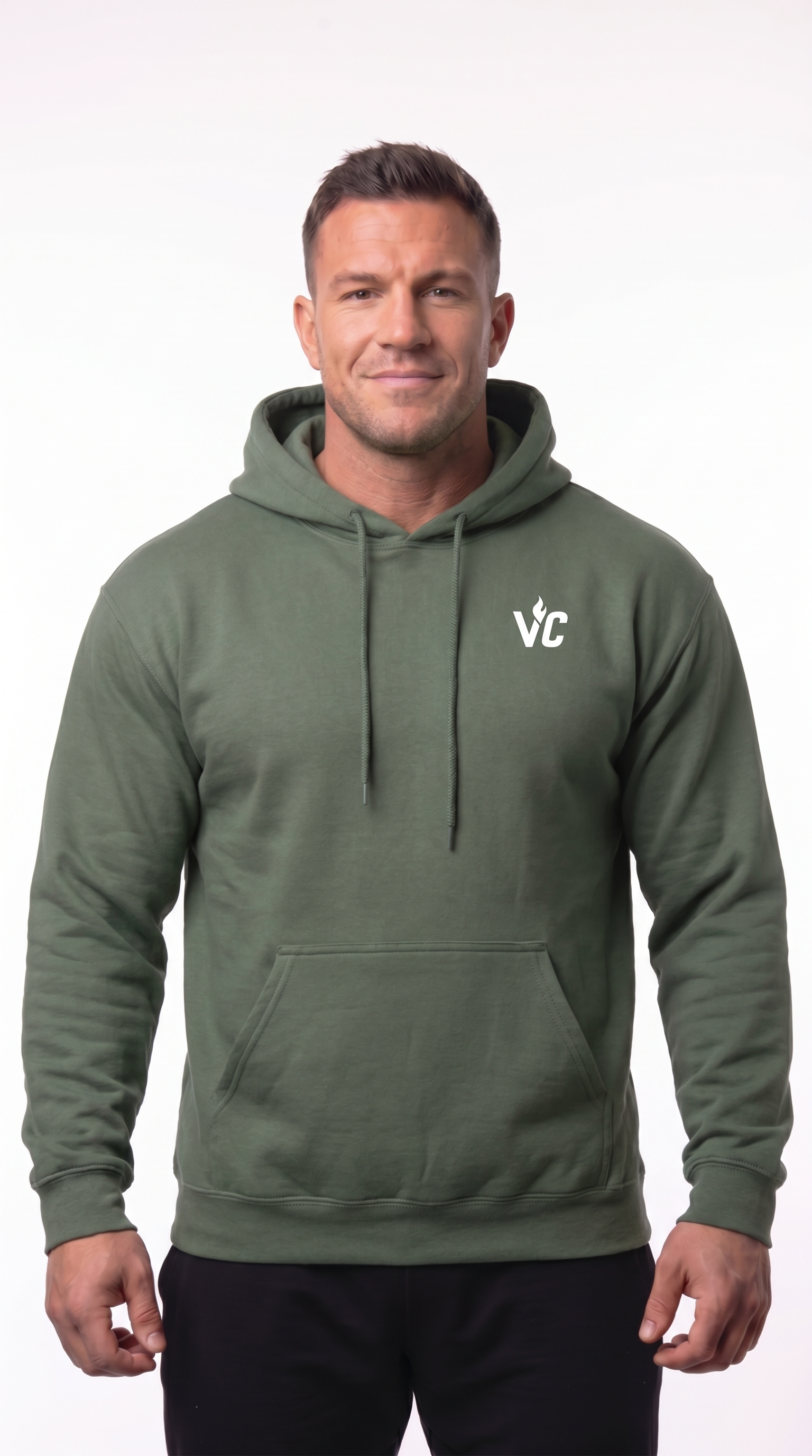 VolCrush White Letter Emblem Hoodie