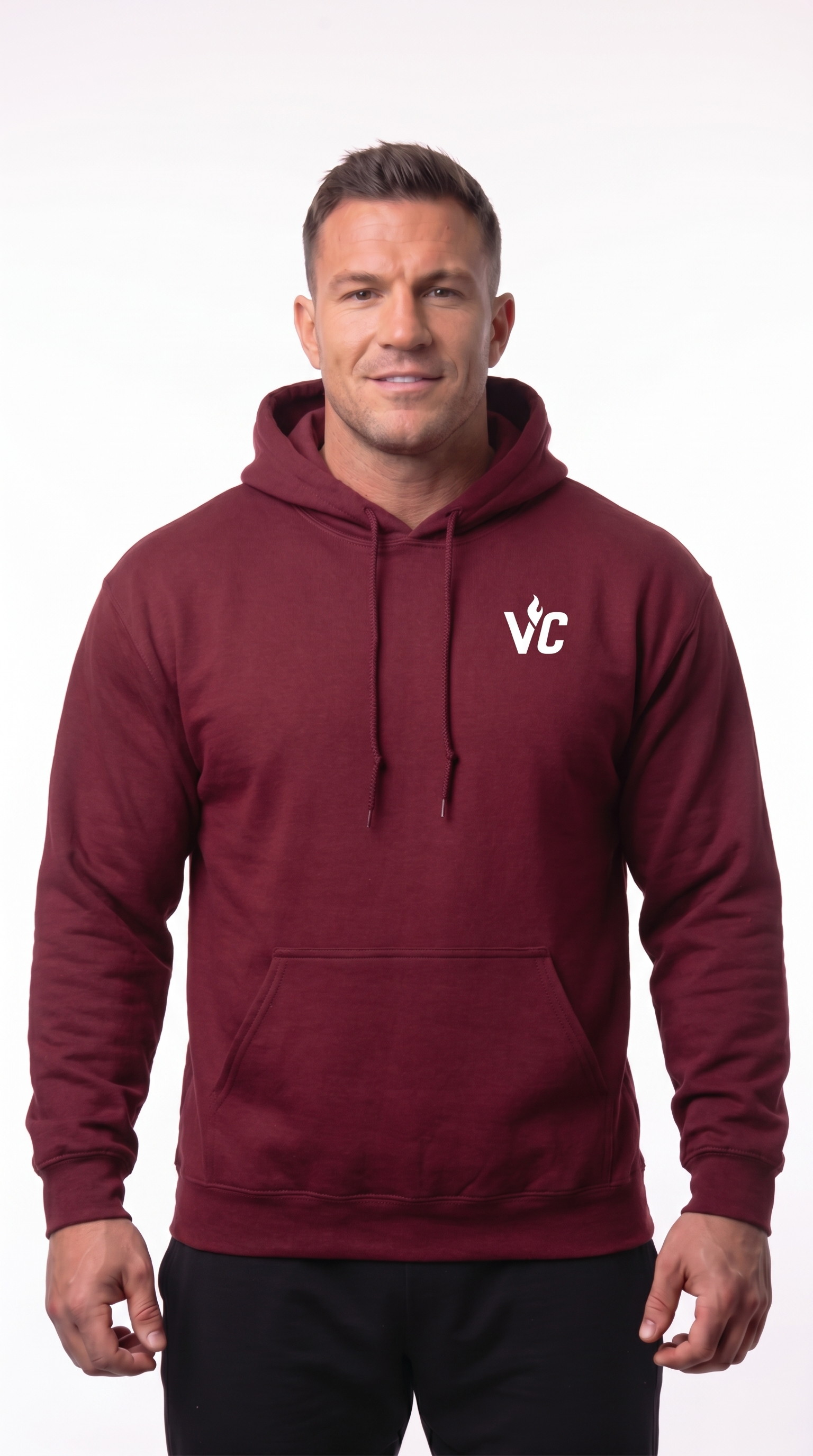 VolCrush White Letter Emblem Hoodie