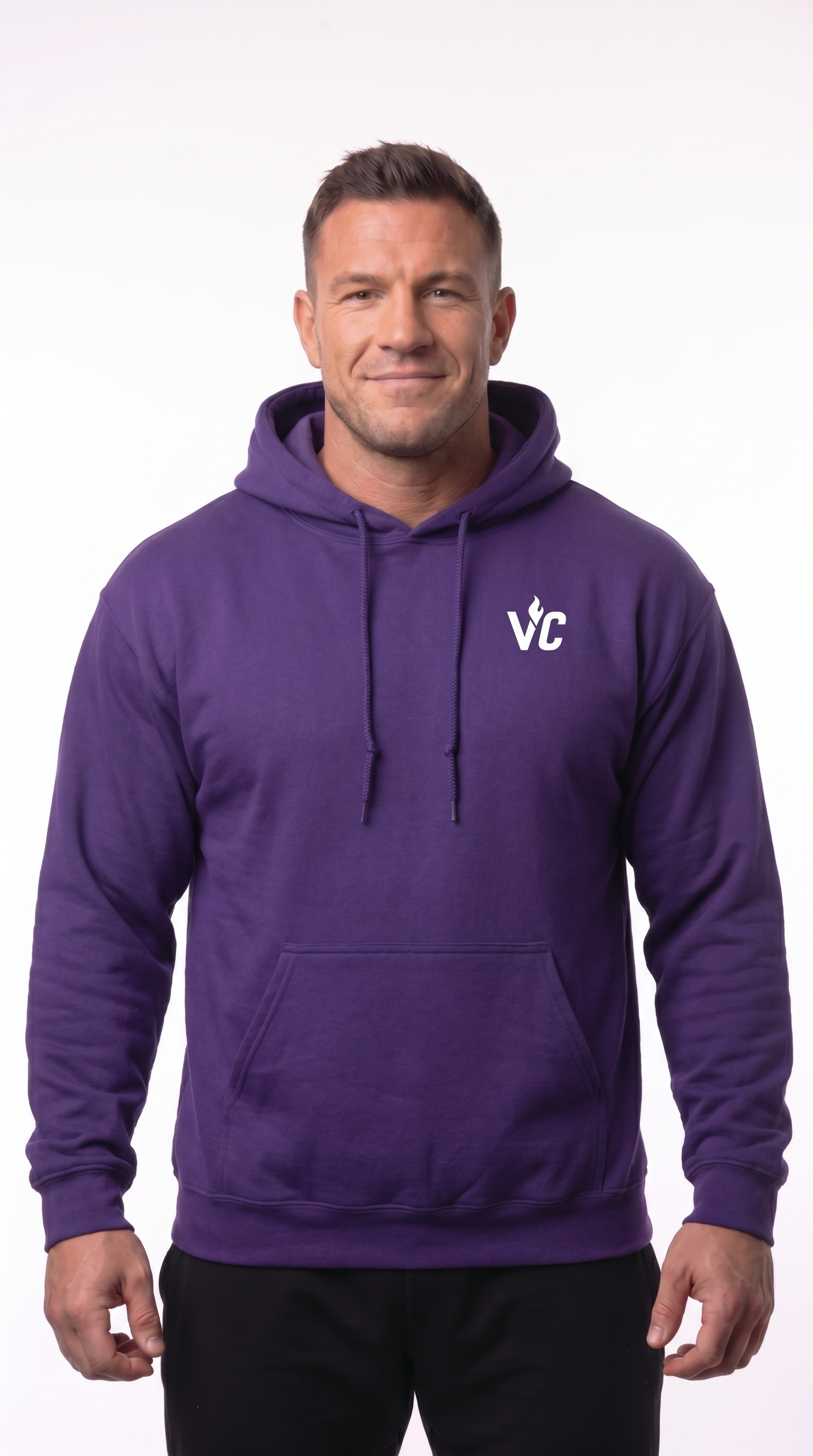 VolCrush White Letter Emblem Hoodie