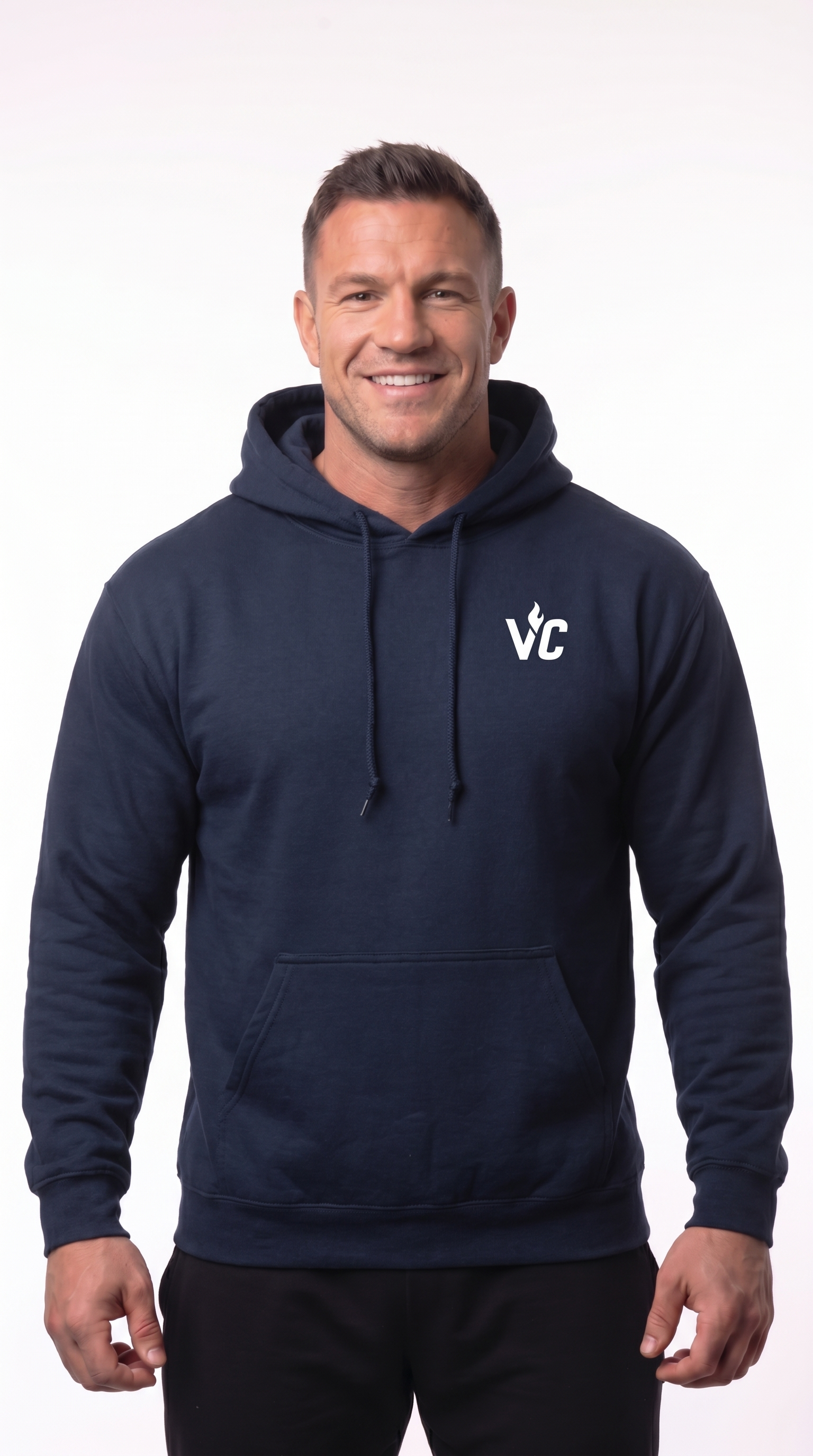 VolCrush White Letter Emblem Hoodie