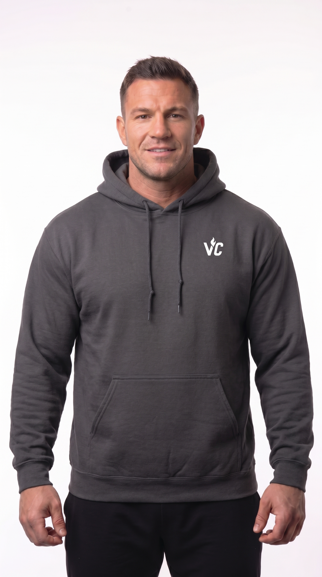 VolCrush White Letter Emblem Hoodie