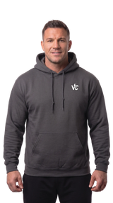 VolCrush White Letter Emblem Hoodie