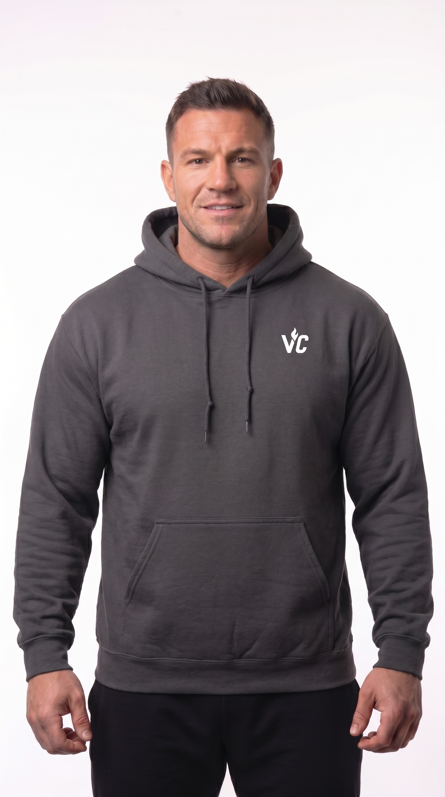 VolCrush White Letter Emblem Hoodie