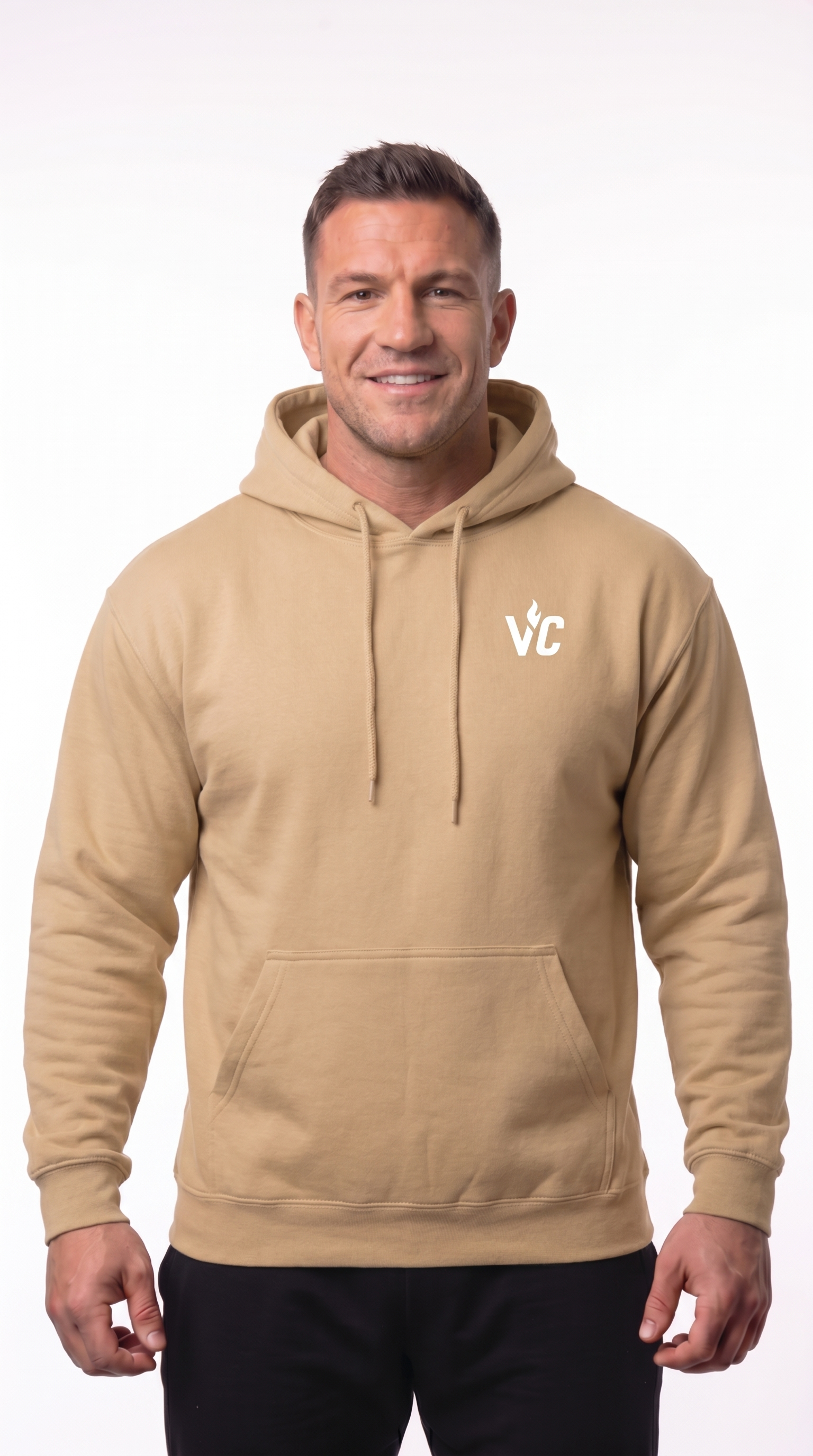 VolCrush White Letter Emblem Hoodie
